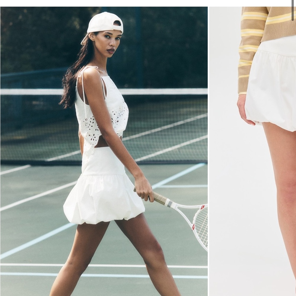 Wayf White Bubble Skirt